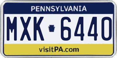 PA license plate MXK6440