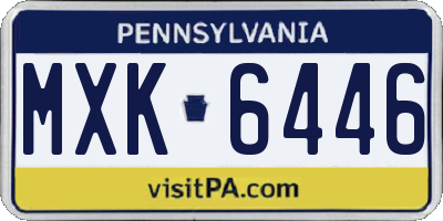 PA license plate MXK6446