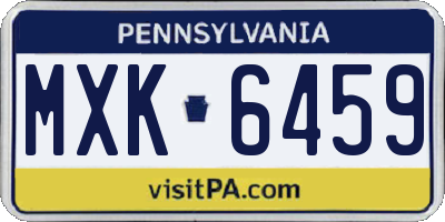 PA license plate MXK6459