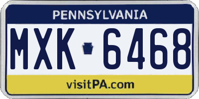 PA license plate MXK6468