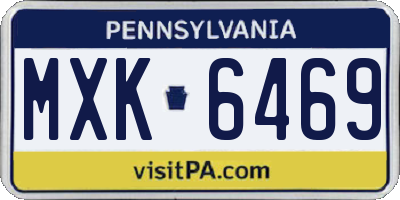 PA license plate MXK6469