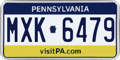 PA license plate MXK6479