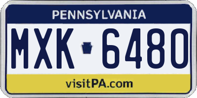 PA license plate MXK6480
