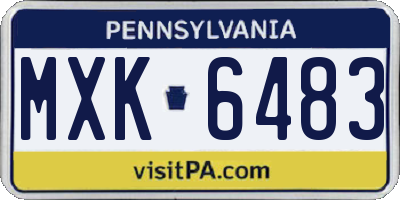 PA license plate MXK6483