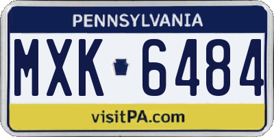 PA license plate MXK6484