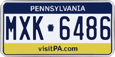 PA license plate MXK6486