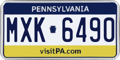 PA license plate MXK6490