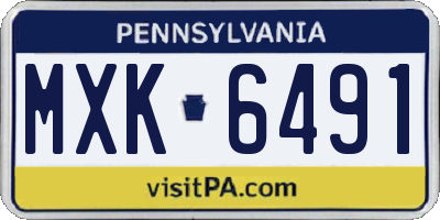 PA license plate MXK6491