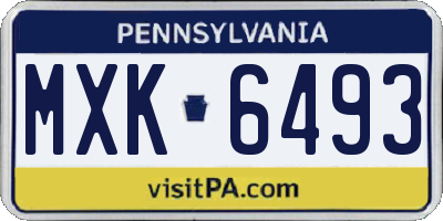 PA license plate MXK6493