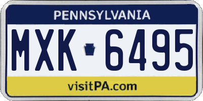 PA license plate MXK6495