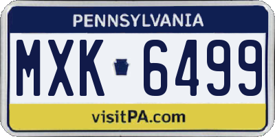 PA license plate MXK6499