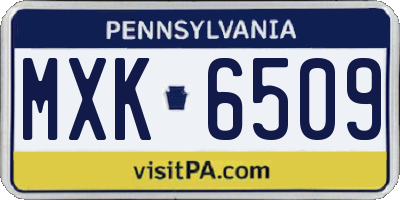 PA license plate MXK6509