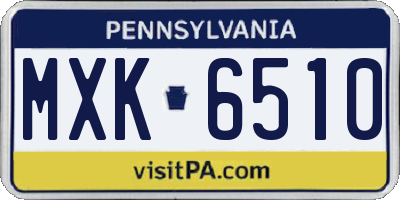 PA license plate MXK6510