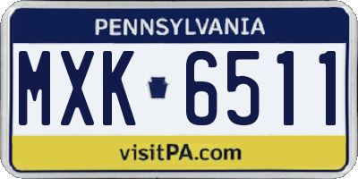 PA license plate MXK6511