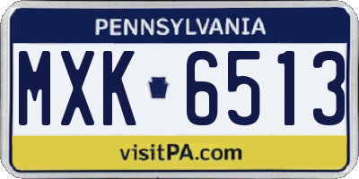 PA license plate MXK6513