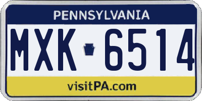 PA license plate MXK6514