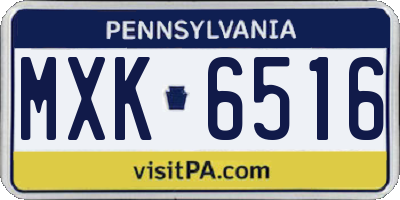 PA license plate MXK6516