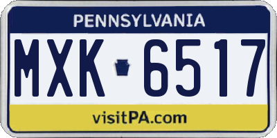 PA license plate MXK6517