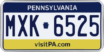 PA license plate MXK6525