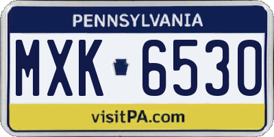 PA license plate MXK6530