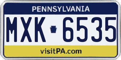 PA license plate MXK6535