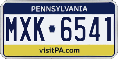 PA license plate MXK6541