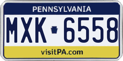 PA license plate MXK6558