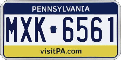 PA license plate MXK6561