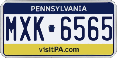 PA license plate MXK6565