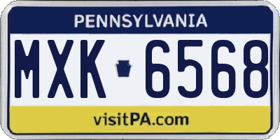 PA license plate MXK6568