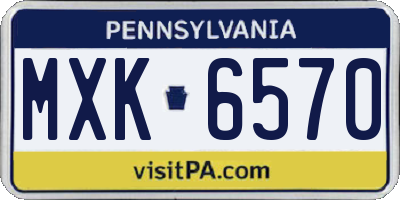 PA license plate MXK6570