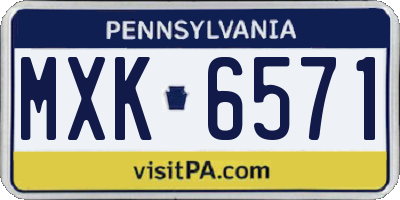 PA license plate MXK6571