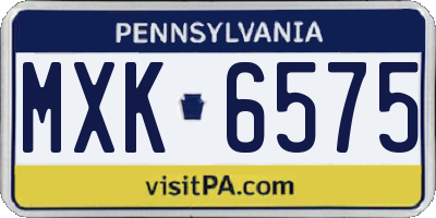 PA license plate MXK6575