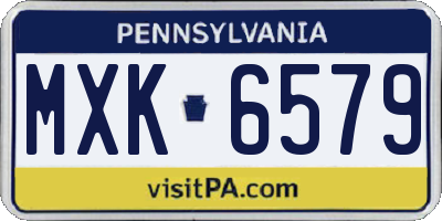 PA license plate MXK6579