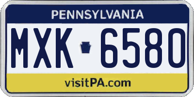 PA license plate MXK6580