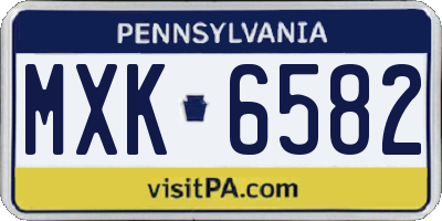 PA license plate MXK6582