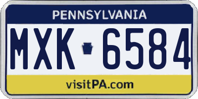 PA license plate MXK6584