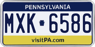 PA license plate MXK6586