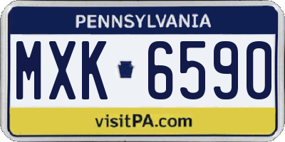 PA license plate MXK6590