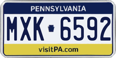 PA license plate MXK6592