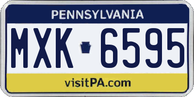 PA license plate MXK6595