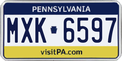 PA license plate MXK6597
