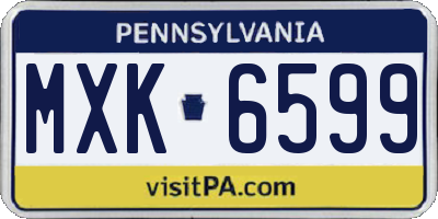 PA license plate MXK6599