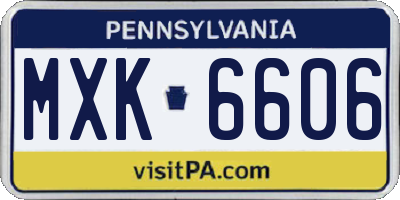 PA license plate MXK6606