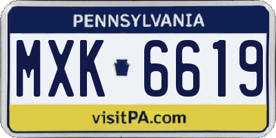 PA license plate MXK6619
