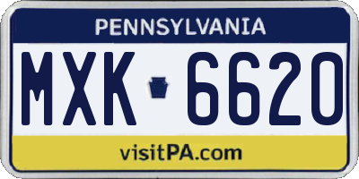 PA license plate MXK6620