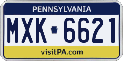 PA license plate MXK6621