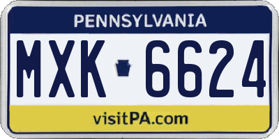 PA license plate MXK6624