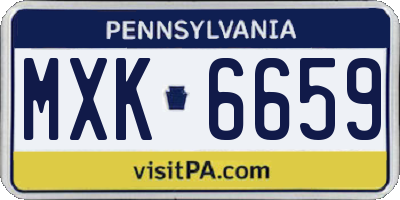 PA license plate MXK6659