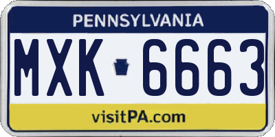 PA license plate MXK6663